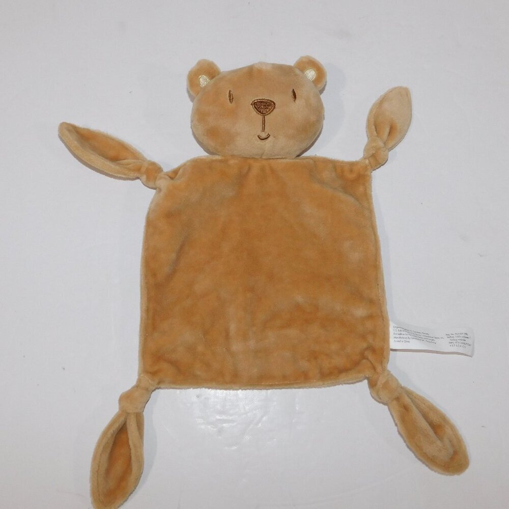 Barron's Brown Teddy Bear Security Blanket Rattle with Knotted Corners 2016